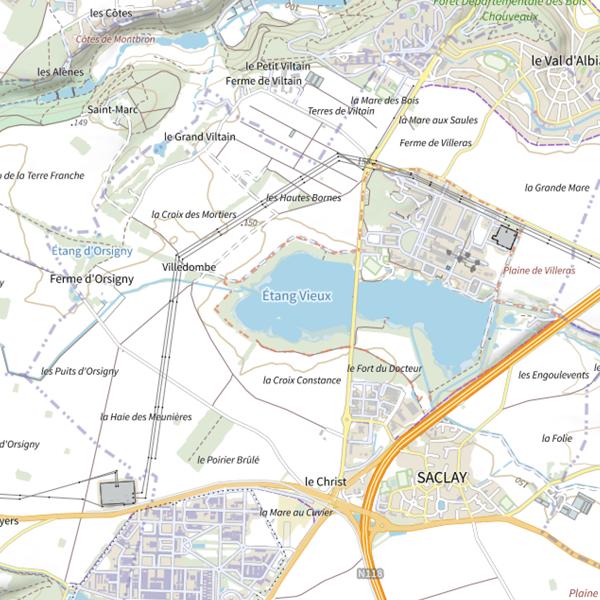 Plan cartographique de Étang Vieux