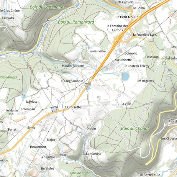 Plan cartographique de Étang Vincent
