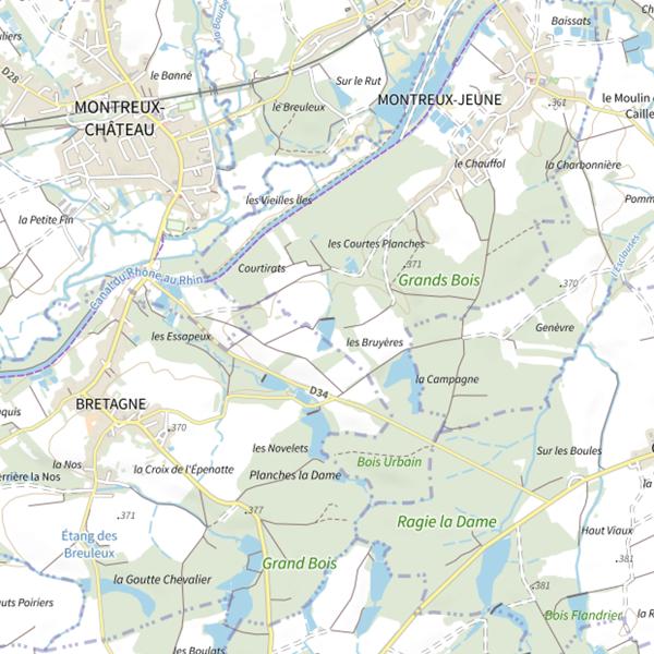 Plan cartographique de Étang Walther