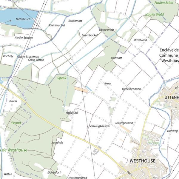 Plan cartographique de Étang Westhouse