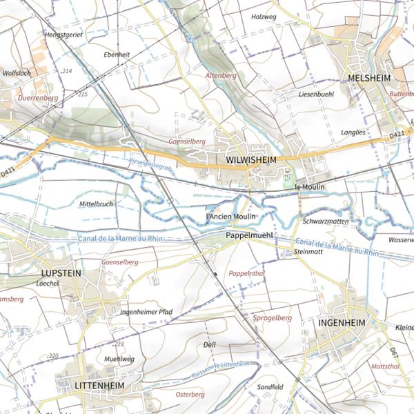 Plan cartographique de Étang Wilwisheim
