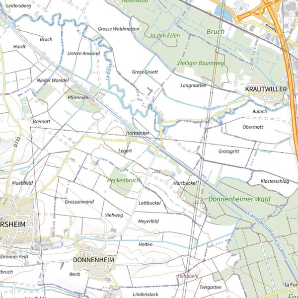 Plan cartographique de Étang Wingersheim