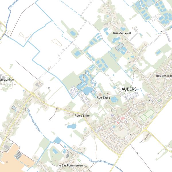 Plan cartographique de Étangs d'Aubers | Spot Idéal