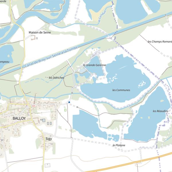 Plan cartographique de Étangs de Balloy