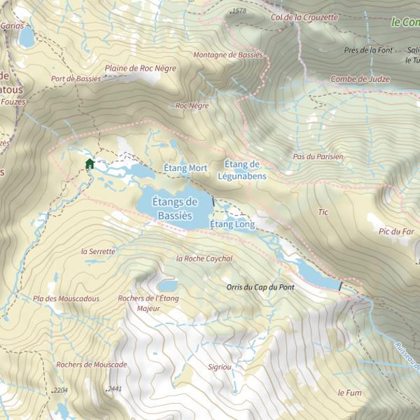 Plan cartographique de Étangs de Bassiès