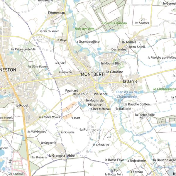 Plan cartographique de Étangs de Chantemerle