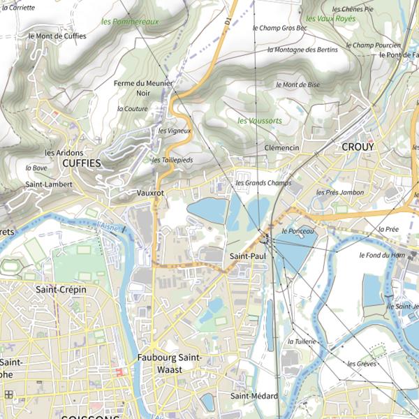 Plan cartographique de Étangs de Clémencin
