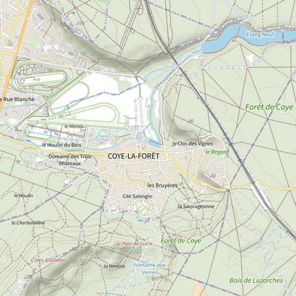 Plan cartographique de Étangs de Commelles