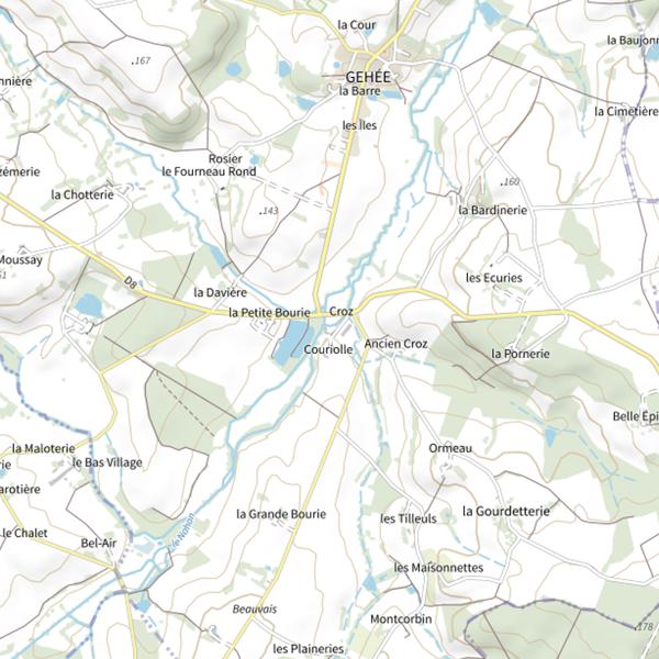 Plan cartographique de Étangs de Croz