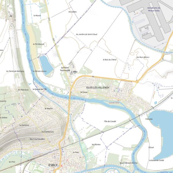 Plan cartographique de Étangs de Isles lès Villenoy
