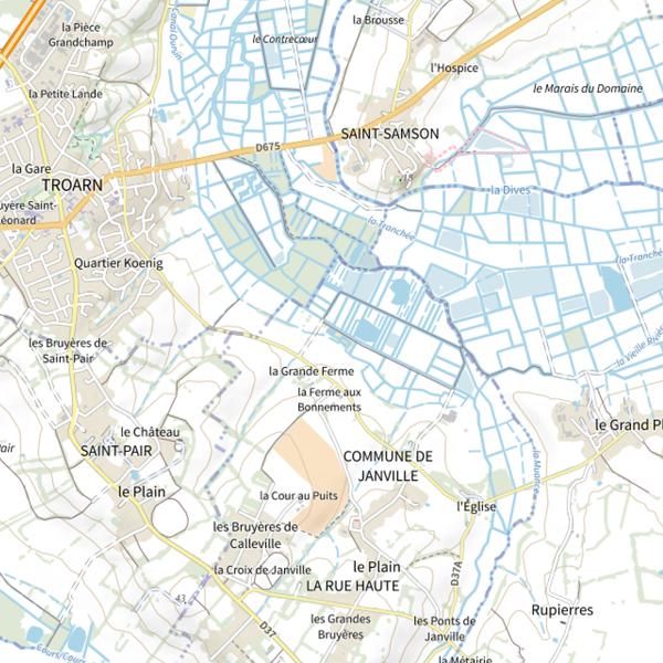 Plan cartographique de Étangs de Janville