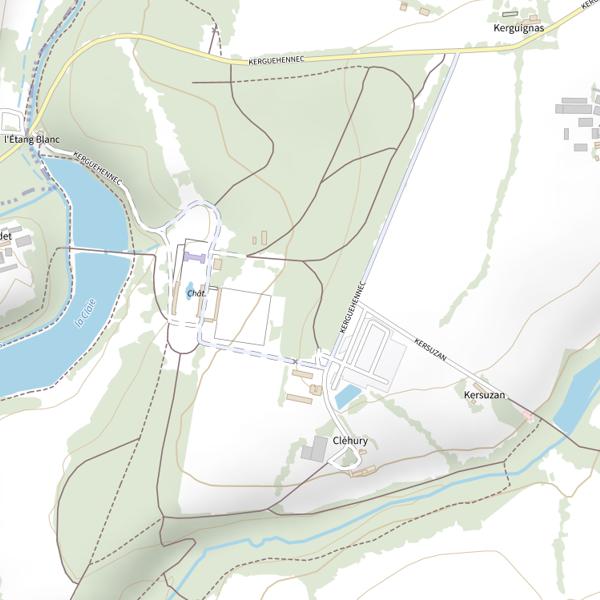 Plan cartographique de Étangs de Kerguehennec