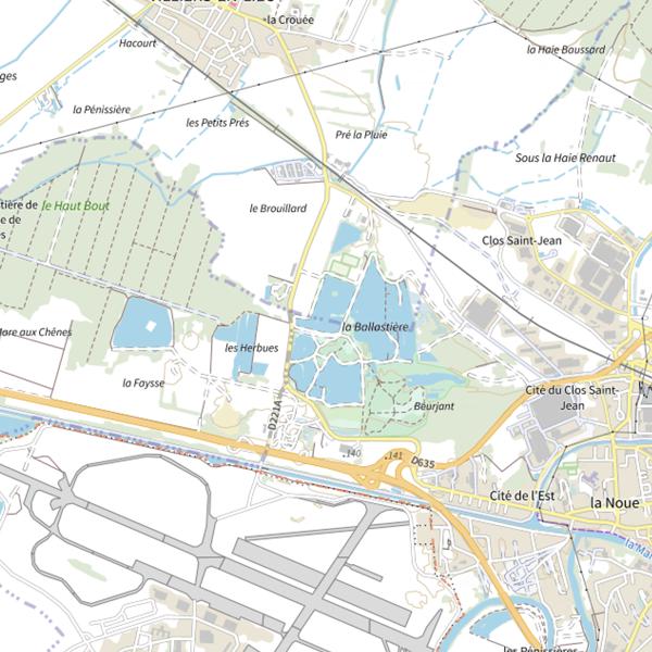 Plan cartographique de Étangs de la Ballastière (Saint-Dizier)