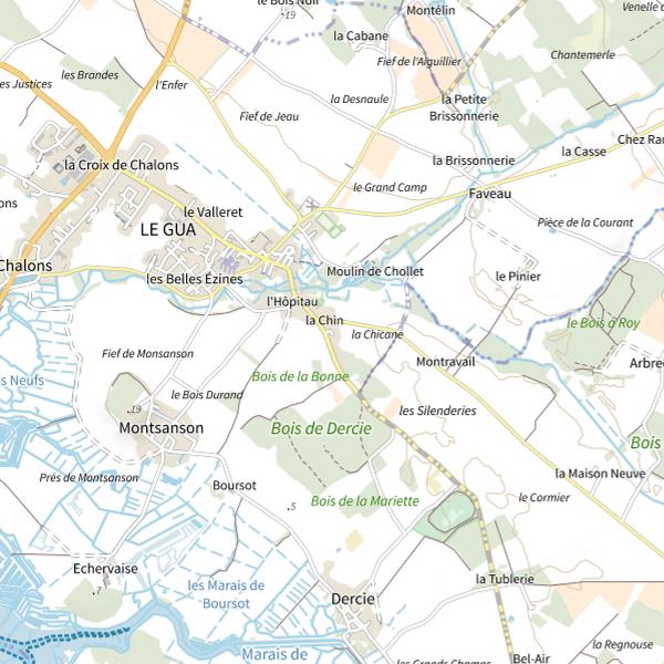 Plan cartographique de Étangs de la Beausse