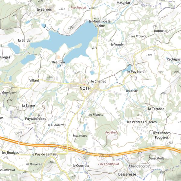 Plan cartographique de Étangs de la Cazine