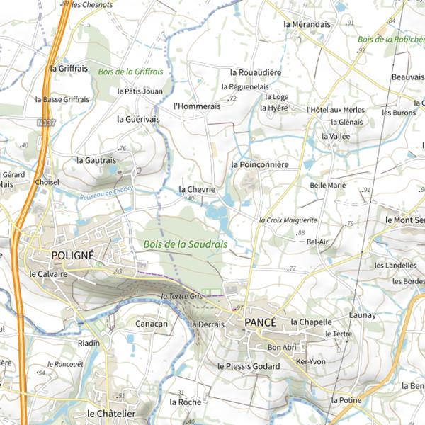 Plan cartographique de Étangs de la Chevrie