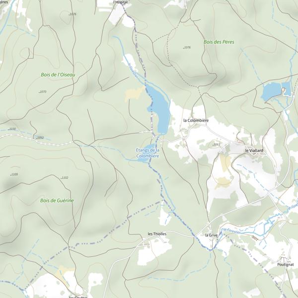 Plan cartographique de Étangs de la Colombière
