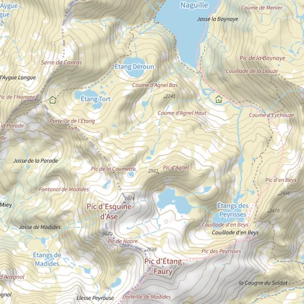 Plan cartographique de Étangs de la Coume d'Agnel