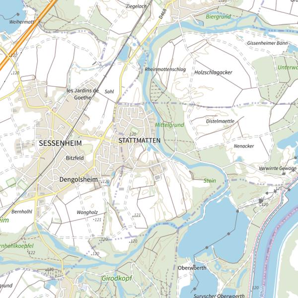 Plan cartographique de Étangs de la Moder