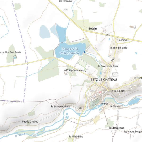 Plan cartographique de Étangs de la Philipponnière