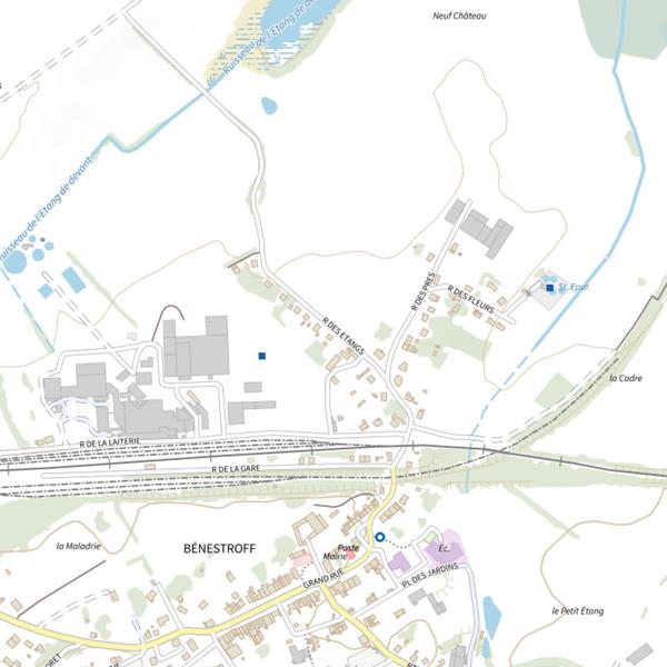 Plan cartographique de Étangs de la Tensch