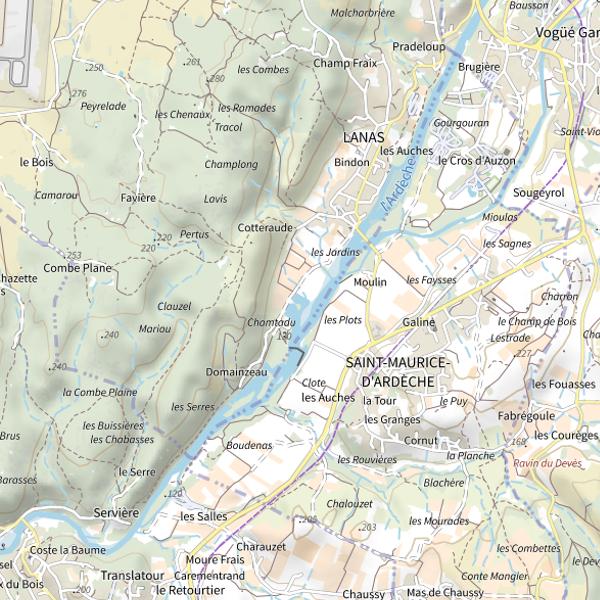 Plan cartographique de Étangs de Lanas