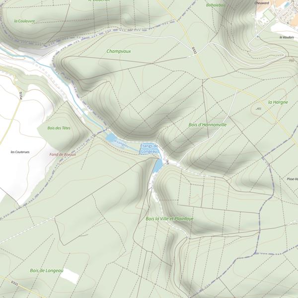 Plan cartographique de Étangs de Longeau