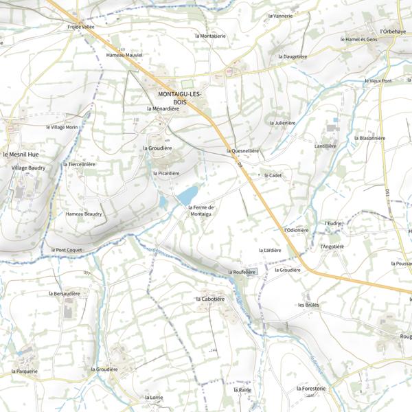 Plan cartographique de Étangs de Montaigu