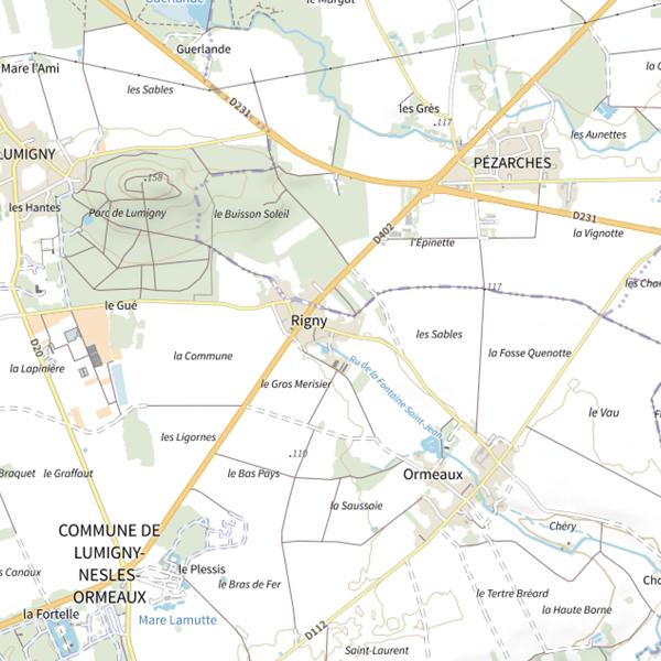 Plan cartographique de Étangs de Nesles