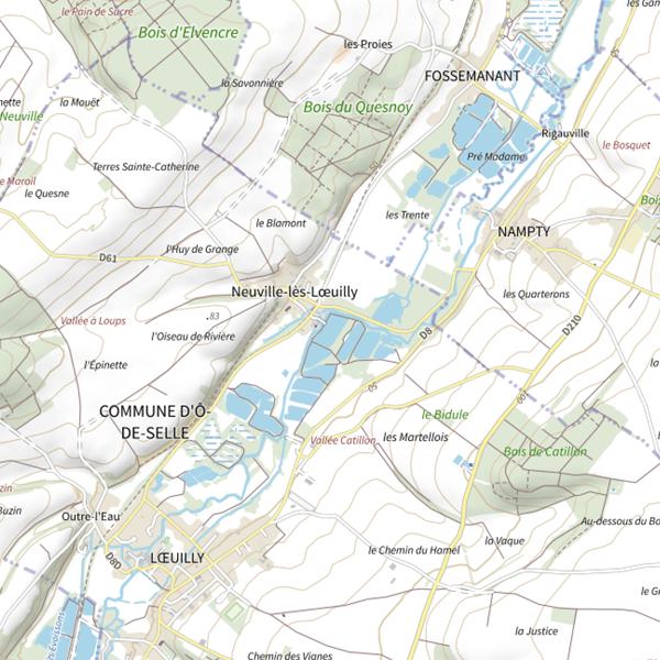 Plan cartographique de Étangs de Neuville-les-Loeuilly