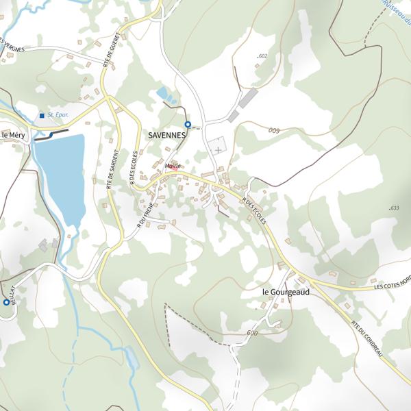 Plan cartographique de Étangs de Savennes