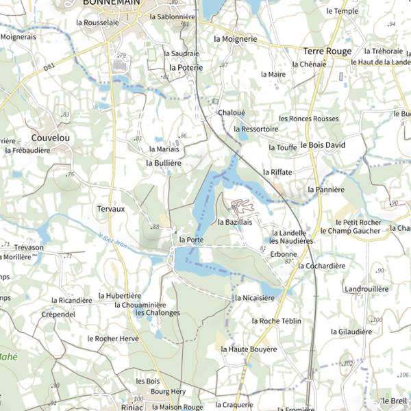 Plan cartographique de Étangs de Trémigon