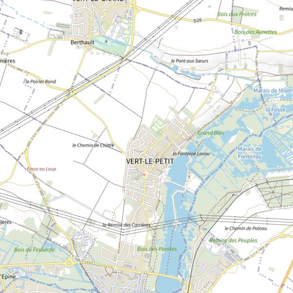Plan cartographique de Étangs de Vert le Petit