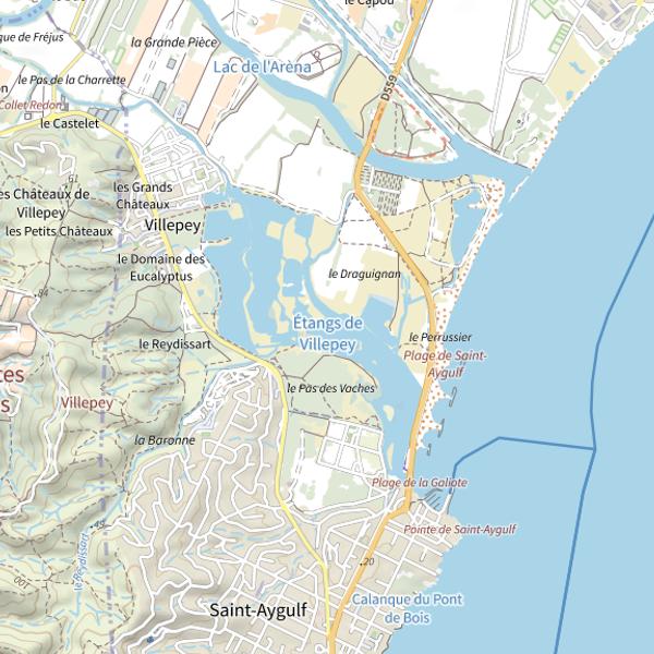 Plan cartographique de Étangs de Villepey
