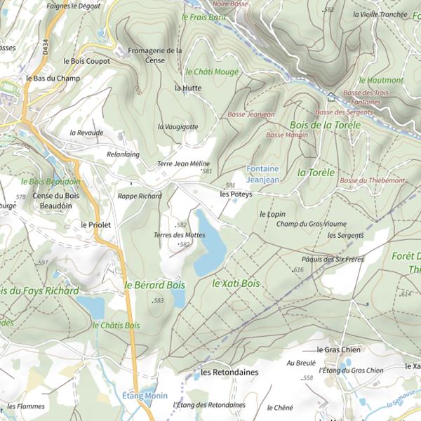 Plan cartographique de Étangs de Xertigny