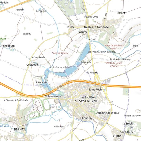 Plan cartographique de Étangs des Carreaux