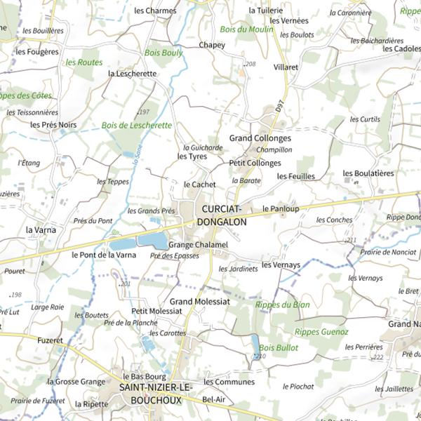 Plan cartographique de Étangs des Epasses