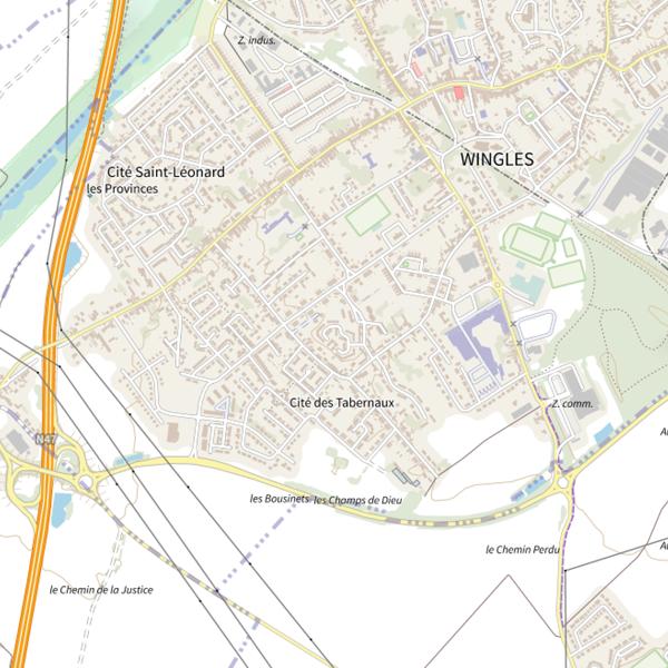 Plan cartographique de Étangs des Iles