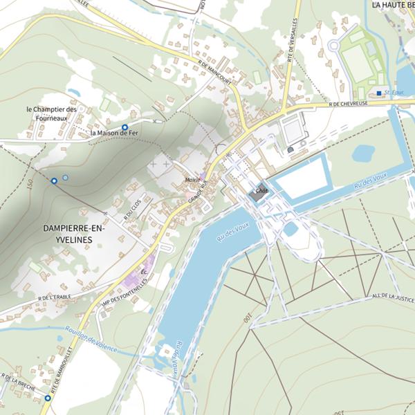 Plan cartographique de Étangs des Roches