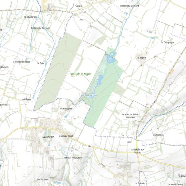 Plan cartographique de Étangs des Sources d'Elle