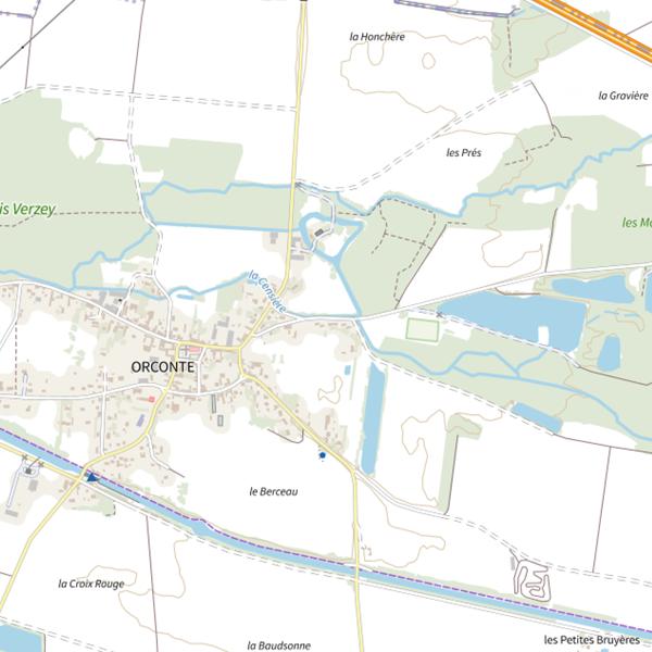 Plan cartographique de Étangs des vieux pres