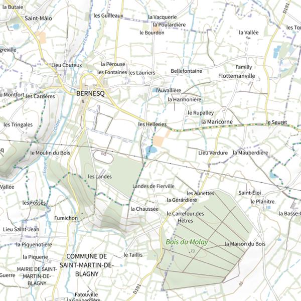 Plan cartographique de Étangs du Bois Hardy