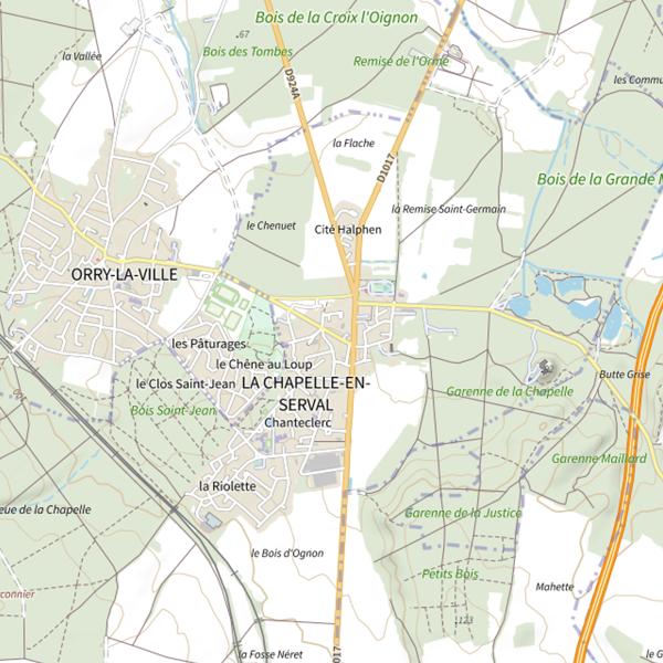 Plan cartographique de Étangs du domaine