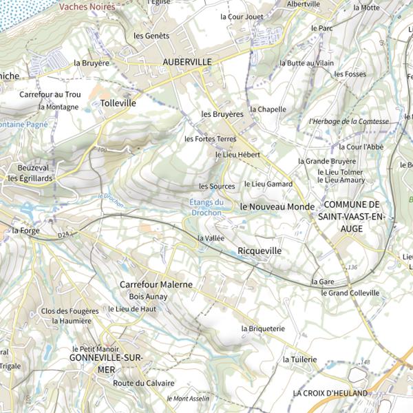 Plan cartographique de Étangs du Drochon