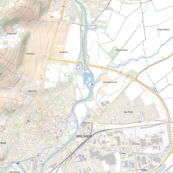 Plan cartographique de Étangs du Zich