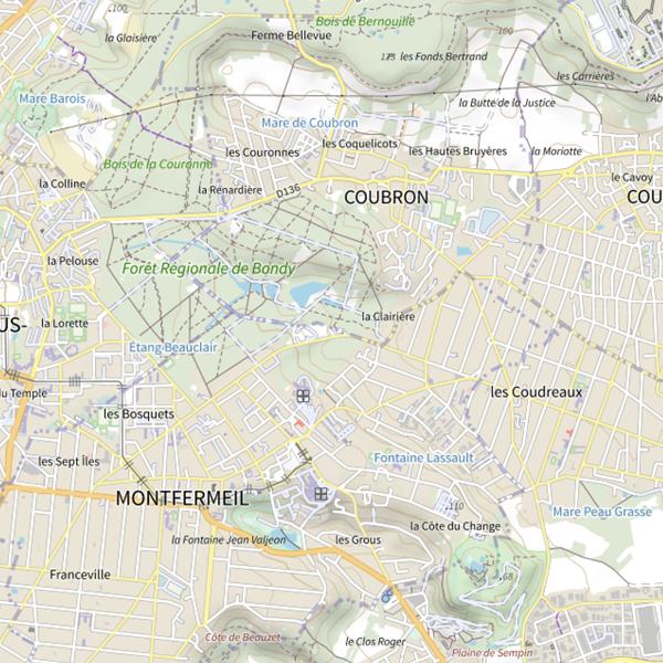 Plan cartographique de Étangs Isabelle