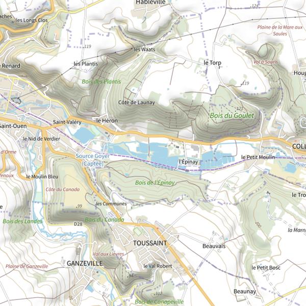 Plan cartographique de Étangs Le Petit Épinay