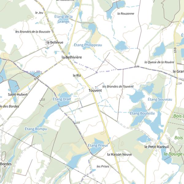 Plan cartographique de Étangs Neufs