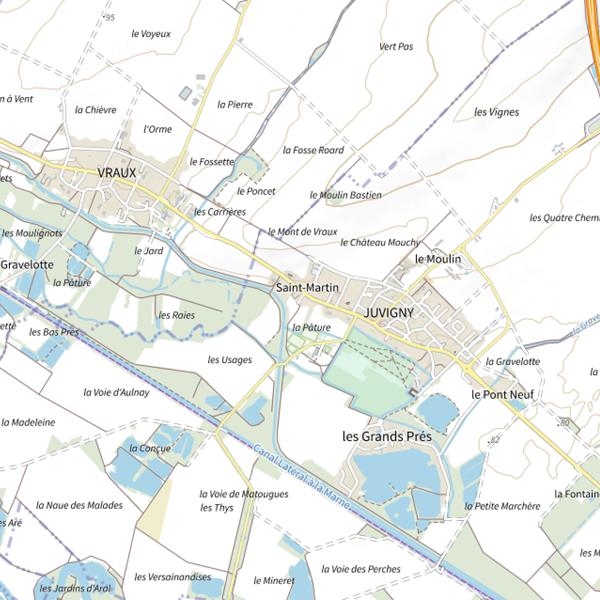 Plan cartographique de Étangs Saint-Jules