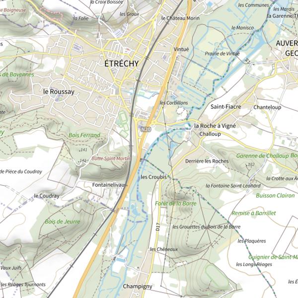 Plan cartographique de Etrechy